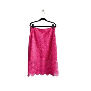 Kensie Lace Skirt Pink Side Zip Lined Women's S
